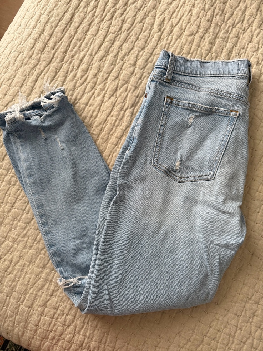 Abercrombie & Fitch Light Blue Skinny Distressed Jeans